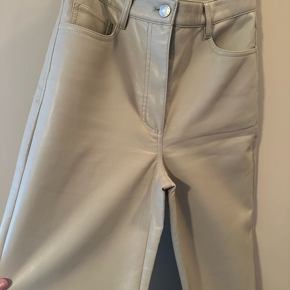 Artizia Wilfred Melina Pant faux leather light beige pant size 2 - Picture 2 of 11